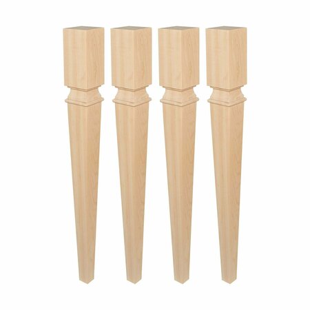OUTWATER Architectural Products by 33-1/2-1/2in H x 3-1/2in Wide Solid Maple Wood Island Leg, 4PK 5APD11931